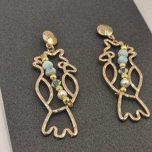 Swarovski & Larimar Parrot Earrings